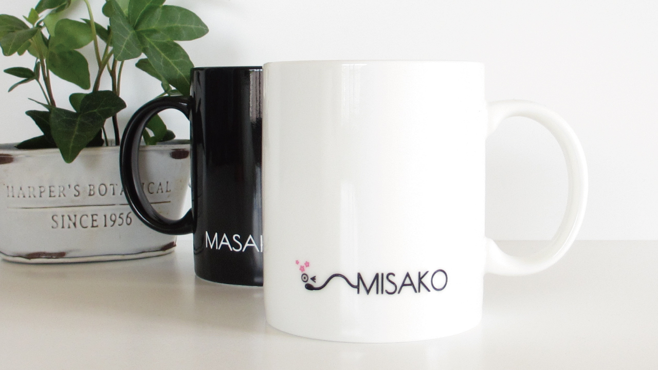 恋するしゃくとり虫　マグカップ　恋するふたりの夢玉手箱