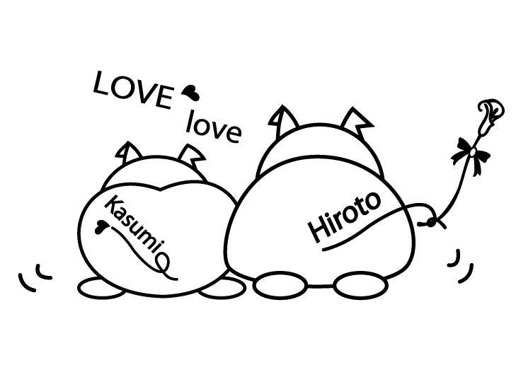 自分のカップの目印は、おしりの大きいほう。恋するおしりは夢玉手箱独自のデザインです。